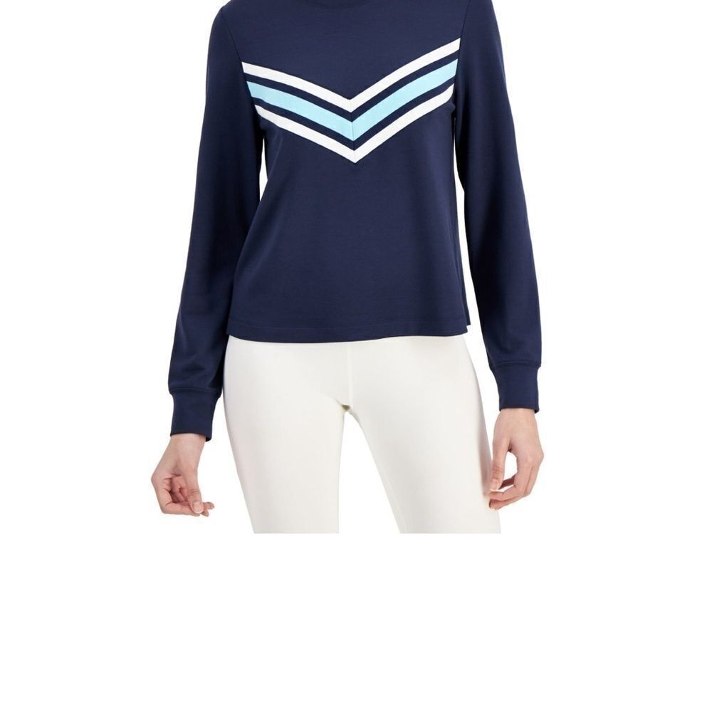 ID Ideology Women's Active Chevron long sleeve shirt, Top Blue Size Large - Picture 2 of 9